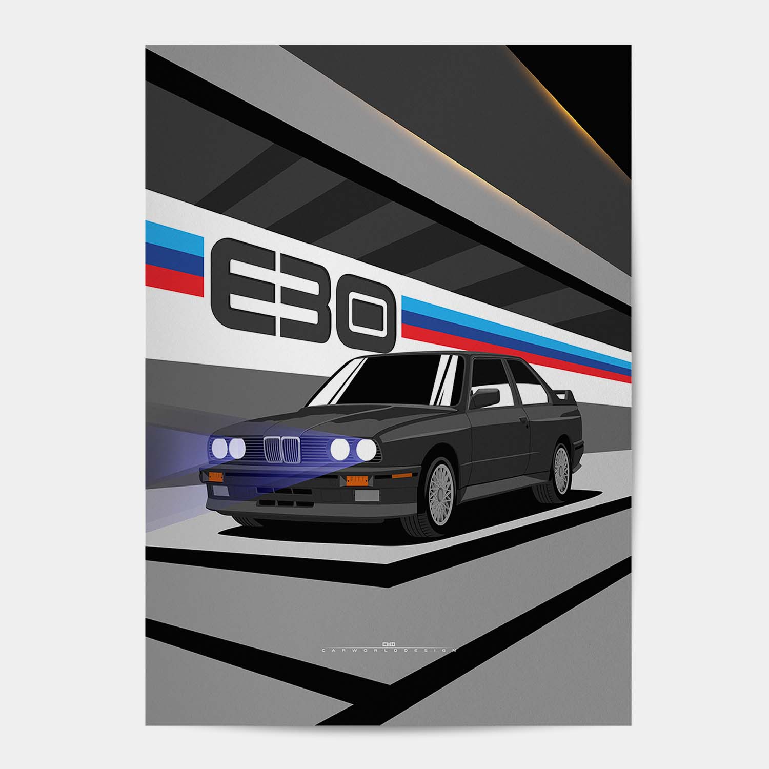 BMW E30 M3 printed Matte Poster